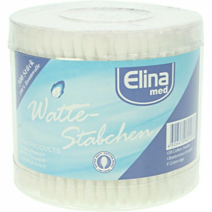 Elina Med Kunststoff Wattestäbchen Bis 2400 Stück 100% Baumwolle Weiß Restposten